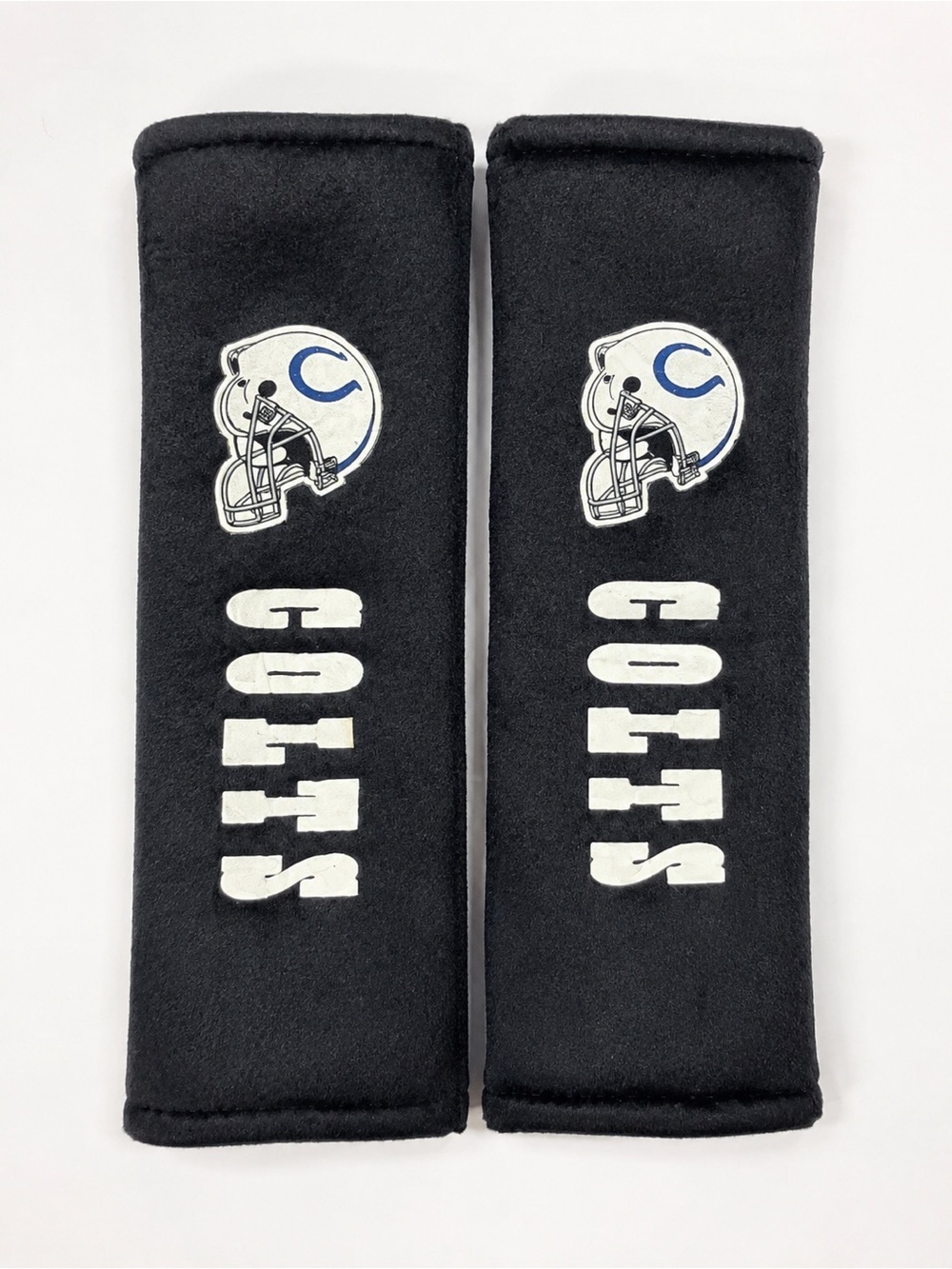 NFL Colts Black and White Helmet Logo Seatbelt Shoulder Pads